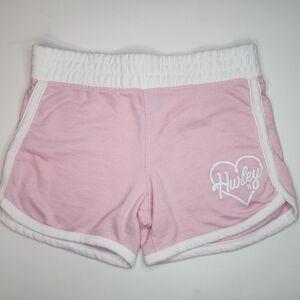 New Hurley Pink & White Girl Shorts Size 8-10y, Fits 6-7